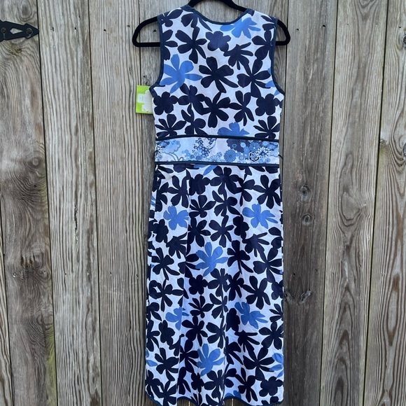 NWT Citrine Sleeveless Floral Midi Dress Blue Size 8 - Picture 12 of 13